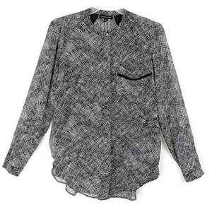 Banana Republic | Grey & Black Button Down Blouse Size Medium M